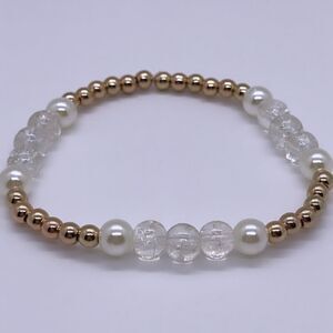 NWT Wool + Pepper Co. Clear Glass Bracelet
